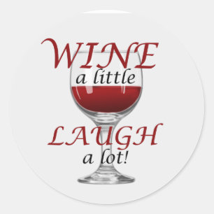 Rond Vin un petit rire un sticker de lot
