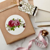 Rond Vintage Cabbage Rose Elegance Sticker