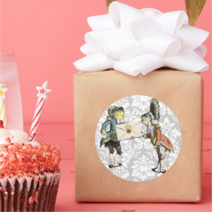 Rond Vintage Damask Alice In Wonderland STICKER