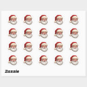 Rond Vintage Santa Claus Christmas Sticker (Feuille)