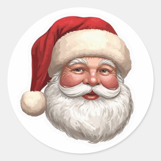 Rond Vintage Santa Claus Christmas Sticker (Devant)