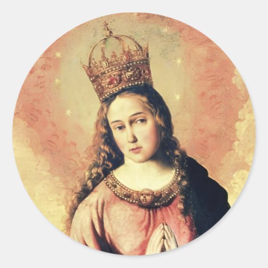 Rond Virgin Mary Regina Caeli Sticker (Devant)