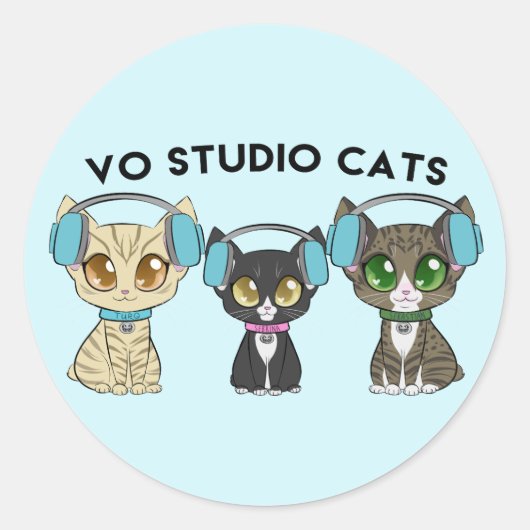 Rond VO Studio Chats Sticker Classic Round (Devant)