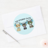 Rond VO Studio Chats Sticker Classic Round (Enveloppe)