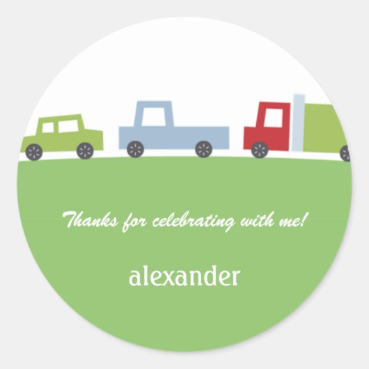 Rond Voitures Vroom Favoriser Sticker ou Enveloppe Scea (Devant)