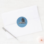 Rond Voler Pélican 8 Sticker (Enveloppe)