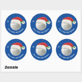 Rond Volley-ball dans un Sticker Design de Santa Hat (Feuille)