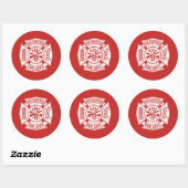 Rond Volontaire Pompier Sticker Rouge (Feuille)