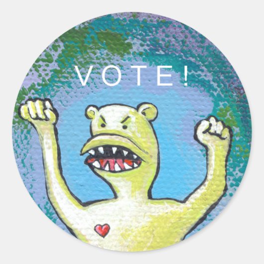 Rond Votez Monster Sticker - Vous devez voter ! (Devant)