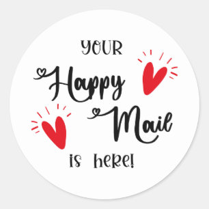 Rond Votre Courrier Heureux Est Ici Sticker Snail Mail 