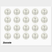 Rond Votre Sticker Arrondi Classique Invité (Feuille)