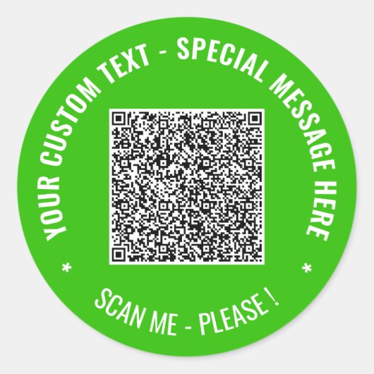 Rond Votre Sticker de texte personnalisé de code QR Cho (Devant)