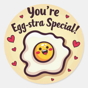 Rond Vous êtes Egg-stra Special ! Sticker à oeufs Sunny