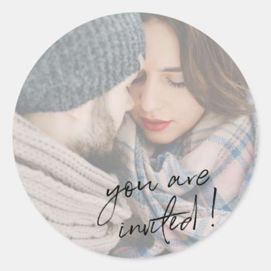 Rond Vous êtes Invité Photo Sticker (Devant)