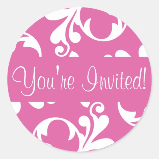 Rond Vous êtes Invited Leaf Flourish Envelope Sticker S (Devant)
