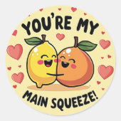 Rond 'Vous êtes ma pierre ! ' Sticker citron et orange (Devant)