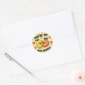 Rond 'Vous êtes ma pierre ! ' Sticker citron et orange (Enveloppe)