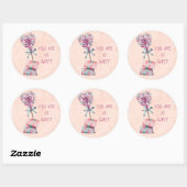 Rond Vous êtes si doux Sticker pour bonbons de la Saint (Feuille)