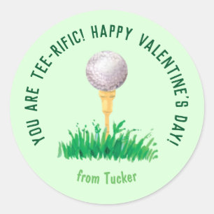 Rond Vous Êtes Tee-rific Golf Valentine Sticker
