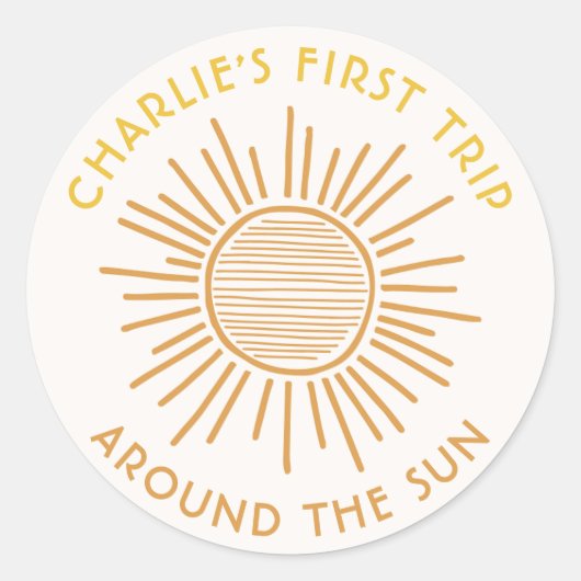 Rond Voyage Autour Du Sticker Soleil | Boho Sun Party (Devant)