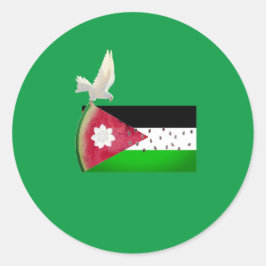 Rond Vrij Palestina Hart Ronde Sticker
