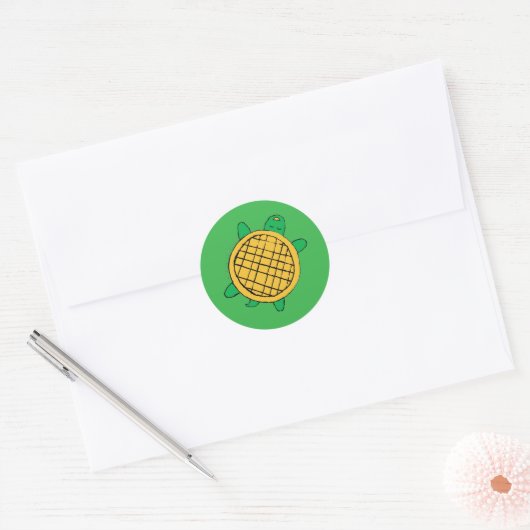 Rond Waffle Turtles sticker (Enveloppe)