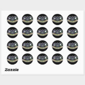 Rond Warlock D20 Class Crest Sticker - Funny D&D Warloc (Feuille)