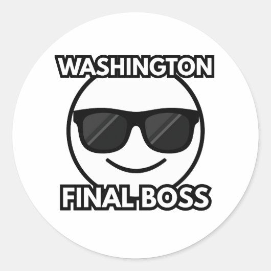 Rond Washington Final Boss Cool Emoji Sticker (Devant)