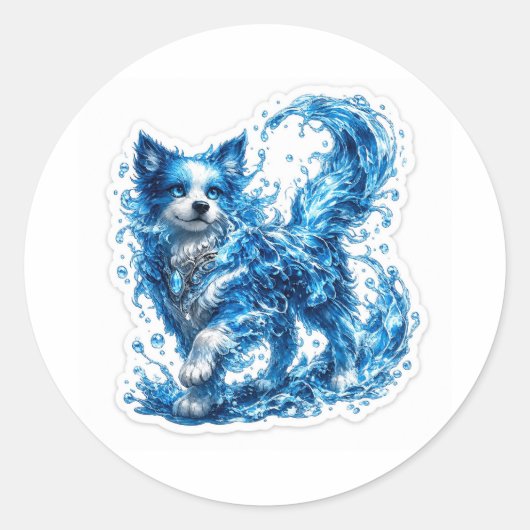 Rond Water Dog Fantasy Sticker (Devant)