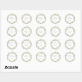 Rond Watercolor Wreath Holiday Sticker (Feuille)