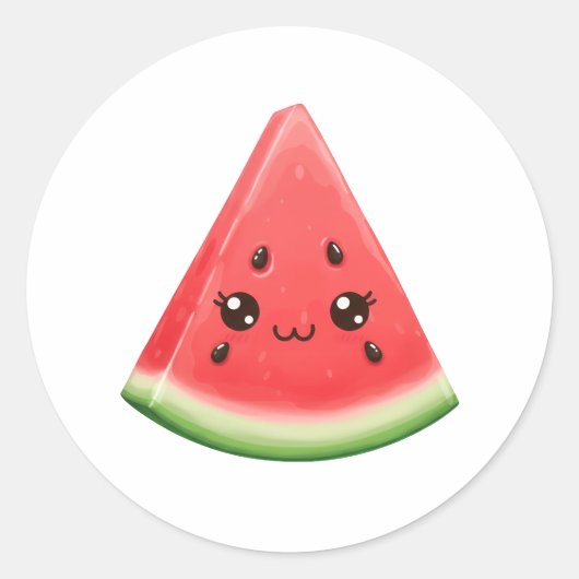 Rond Watermelon Sticker Custom Funny Summer Fruit Gift (Devant)