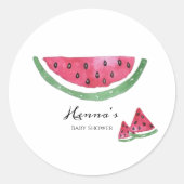 Rond Watermelon Summer Baby Shower Sticker  (Devant)