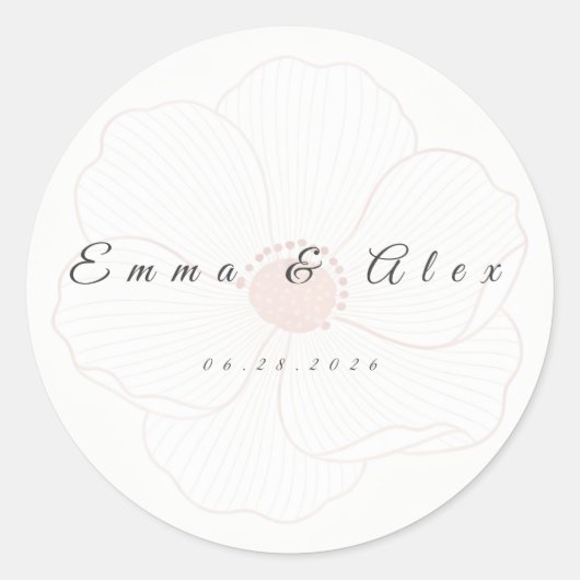 Rond Wedding Envelope Seal Sticker (Devant)