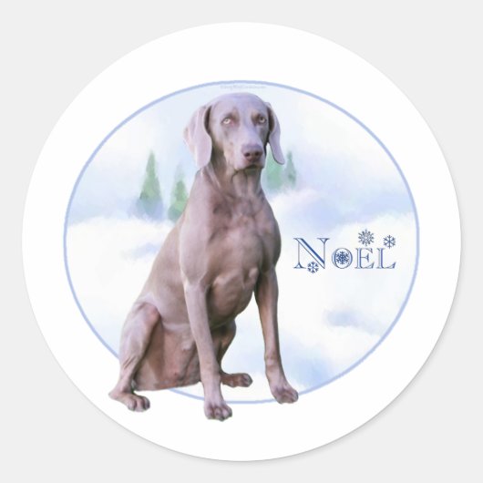 Rond Weimaraner Noel - Sticker (Devant)
