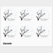 Rond Whimsy Tree and Bird - Sticker Snowflakes (Feuille)