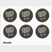 Rond Whiskey Me Rend Frisky Classic Round Sticker (Feuille)