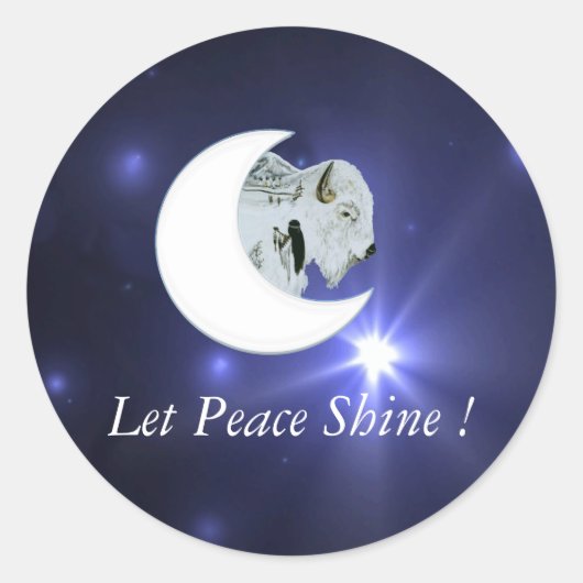 Rond White Buffalo Peace - Sticker (Devant)