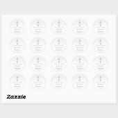 Rond White Lace Baptism Thank You Classic Round Sticker (Feuille)