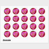 Rond Wild At Heart on Red - Sticker (Feuille)