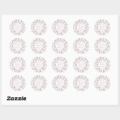Rond Wildflower Bridal Shower Sticker - Purple (Feuille)