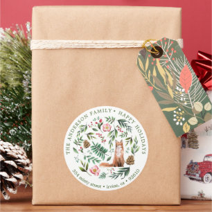 Rond Winter Wonder ⎢ Holiday Return Adresse Sticker