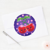Rond WQ Me et vous Kawaii Cherry Couple 3" STICKER (Enveloppe)
