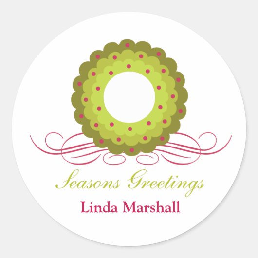 Rond Wreath Whimsy avec Sticker de vacances Berries (Devant)
