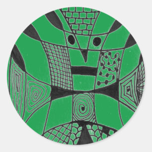 Rond "Yappy Dog on Green" Résumé Sticker Design