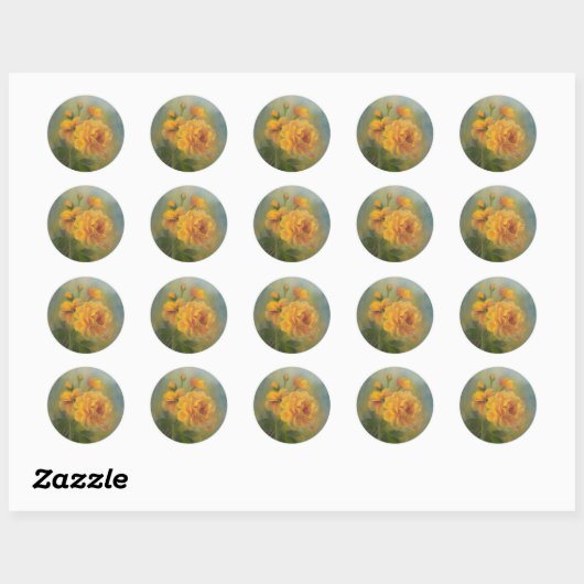 Rond Yellow Rose sticker (Feuille)