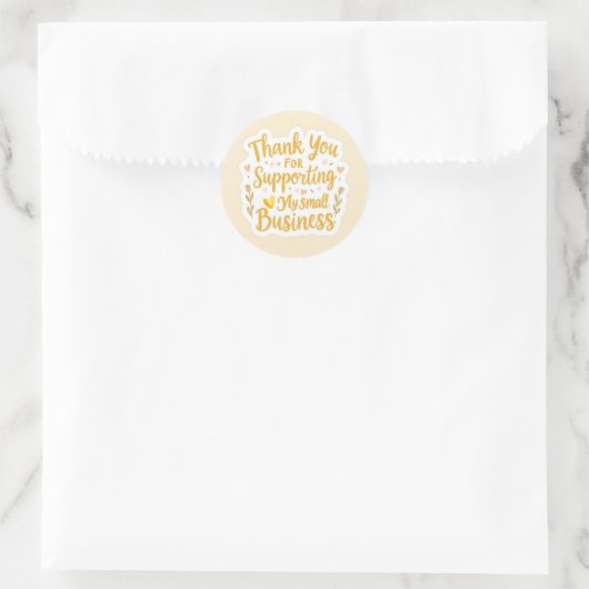 Rond Yellow Thank You Packaging Sticker (Sac)