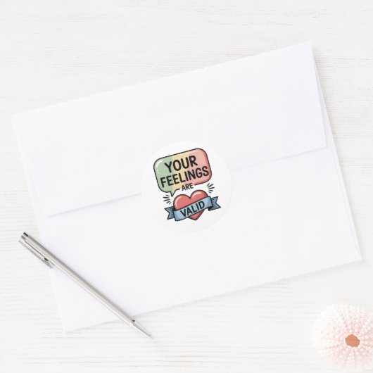 Rond Your Feelings Are Valid – Pastel Support Sticker (Enveloppe)