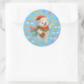 Rond Zarah the Dancing Polar Bear Holiday Sticker  (Sac)