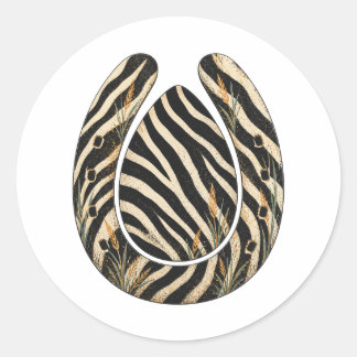Rond Zebra Botanical Hoofprint Nature Sticker