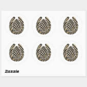 Rond Zebra Botanical Hoofprint Nature Sticker (Feuille)